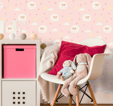 Tapete Baby süßes schafmuster - TenStickers