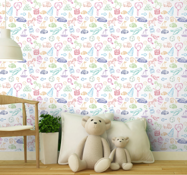 Tapete Baby verspielte kindheitsmotive - TenStickers