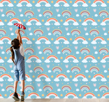 Tapete Baby verspielte regenbogenwolken - TenStickers