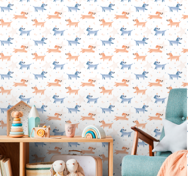 Tapete Baby verspieltes welpenthema - TenStickers