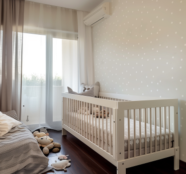 Tapete Baby beige farbe mit weißen punkten - TenStickers