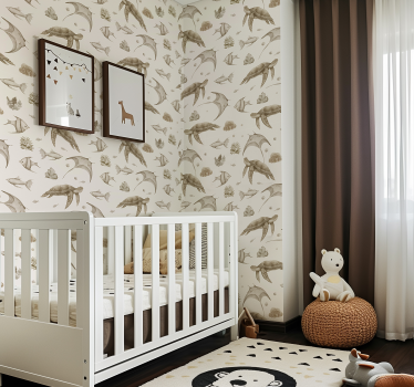 Tapete Baby beiges ozeanmuster - TenStickers