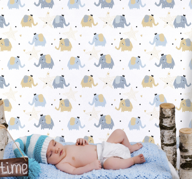 Tapete Baby cartoon-elefanten - TenStickers