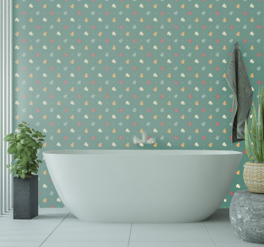 Tapete Badezimmer gummientenmuster - TenStickers