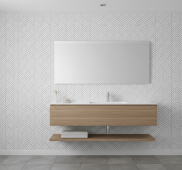 Tapete badezimmer im grauen zickzackdesign - TenStickers