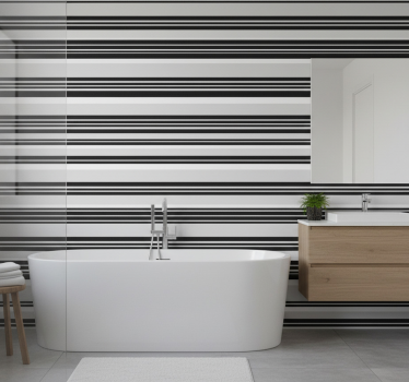 Tapete badezimmer righe schwarz weiß - TenStickers