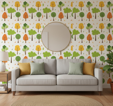 Tapete baum mit buntem muster - TenStickers