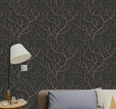 Tapete Natur  Baum verzweigtes graues Design - TenStickers