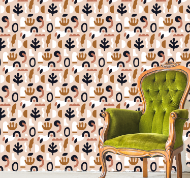 Tapete Beige abstrakte pflanzenmotive - TenStickers