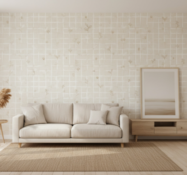 Tapete beige cremefarbe mit leinenoptik - TenStickers