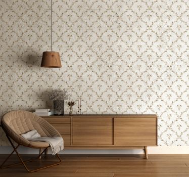 Tapete Beige sechseckiges blumenmuster - TenStickers