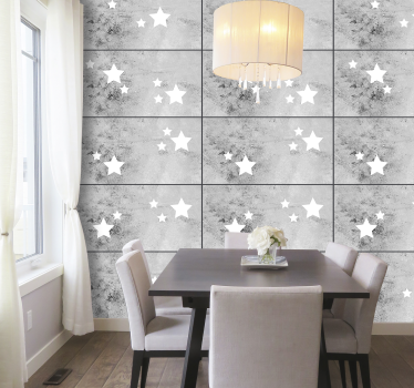 Vliestapete Beton mit Sternen - TenStickers