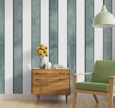Wohnzimmer Tapete Betonoptik weiß gestreift - TenStickers