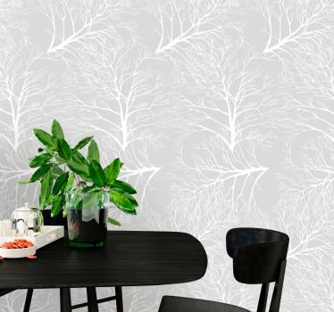Tapete Baum graues zweigmuster - TenStickers