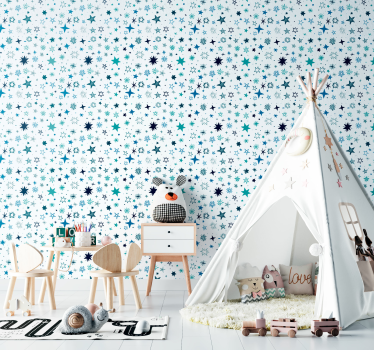 Tapete blaue Sterne für Kinderzimmer - TenStickers