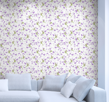 Blumentapete blumenmotiv eleganz - TenStickers