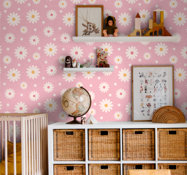 Gänseblümchen mit rosa Hintergrund Fototapete Natur - TenStickers