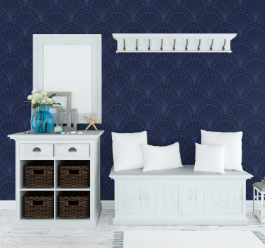 Schlafzimmer Tapete Eingang marineblaues art déco - TenStickers