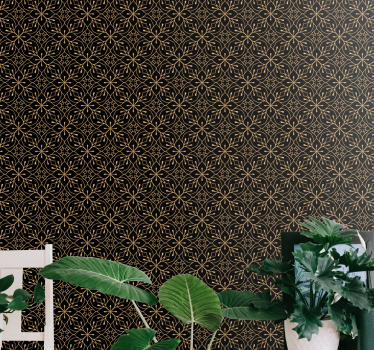 Tapete Eingang goldenes mandala-muster - TenStickers