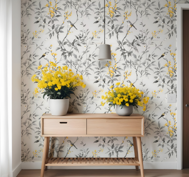 Tapete Eingang graues walddesign - TenStickers