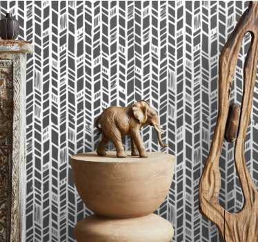 Tapete Eingang stilisierter grauer chevron - TenStickers