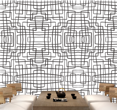 Tapete Esszimmer abstraktes linienmuster - TenStickers
