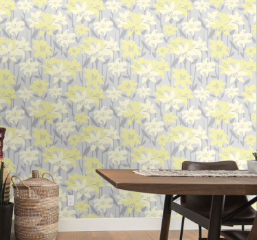 Tapete Esszimmer florale gelbe blüten - TenStickers