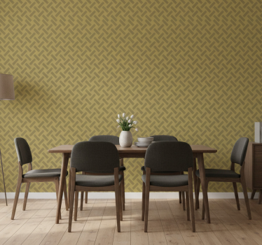 Tapete esszimmer geometrisches gelbes quadrat muster - TenStickers