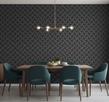 Tapete esszimmer geometrisches schwarzes quadratmuster - TenStickers