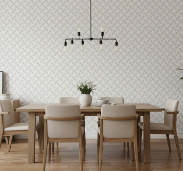 Tapete esszimmer geometrisches weißes quadratmuster - TenStickers