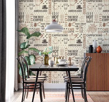 Tapete Esszimmer kaffee-muster - TenStickers