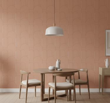 Tapete esszimmer mit terracotta geometrischem kreisdesign - TenStickers