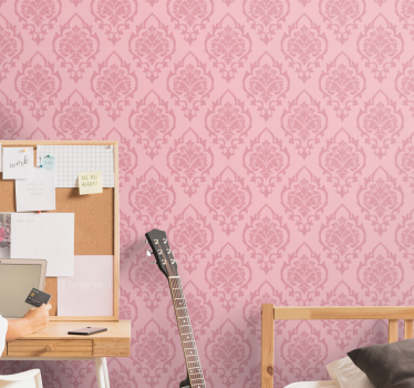 Tapete Barock rosa blumenmuster - TenStickers