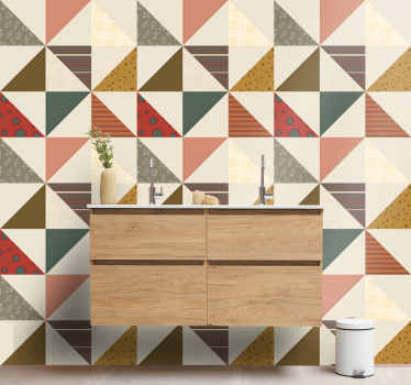 Tapete Badezimmer dreieckmusterdesign - TenStickers