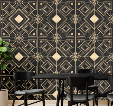 Tapete Esszimmer geometrische goldene formen - TenStickers