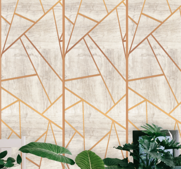 Marmor Tapete geometrische goldadern - TenStickers