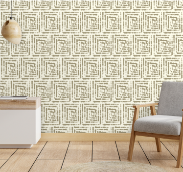 Tapete Eingang beiges quadratmotiv - TenStickers