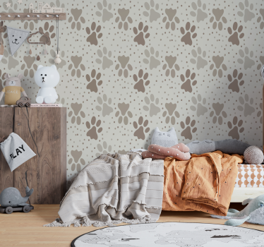 Schlafzimmer Tapete Kinderzimmer mit Hundepfotenabdrücken - TenStickers