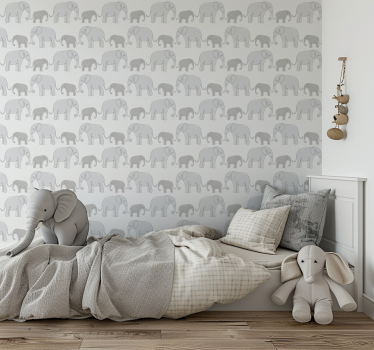 Minimalistische Elefanten Tapete Kinderzimmer - TenStickers