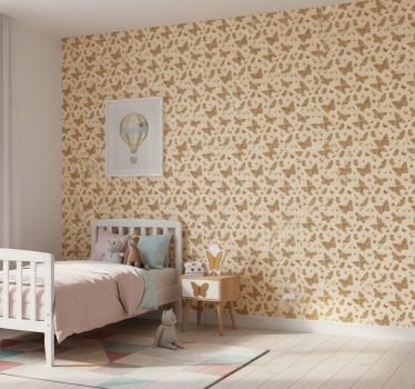 Tapete kinderzimmer schmetterlingsmuster pastell - TenStickers