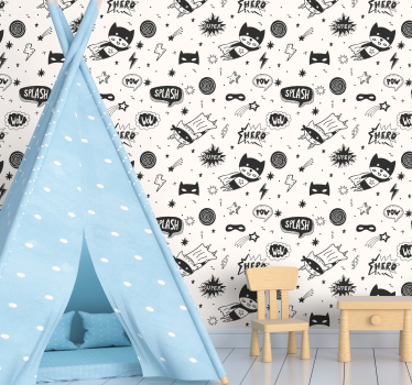 Kinderzimmer Tapete superhelden-Comic-Muster - TenStickers