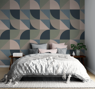 Schlafzimmer Tapete abstrakt kariert - TenStickers