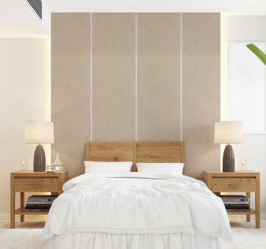 Schlafzimmer Tapete breite beige Streifen am Kopfteil - TenStickers