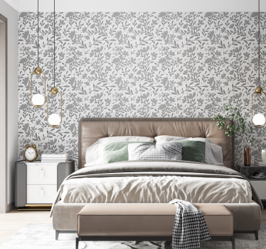 Tapete Natur graues Blumenmuster - TenStickers