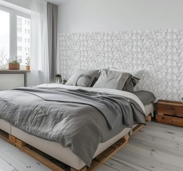 Tapete Kopfteil welliges graues Muster - TenStickers