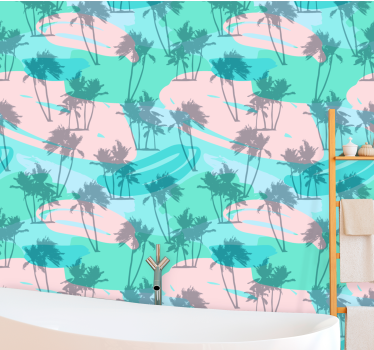 Tapete Badezimmer tropisches palmenmuster - TenStickers