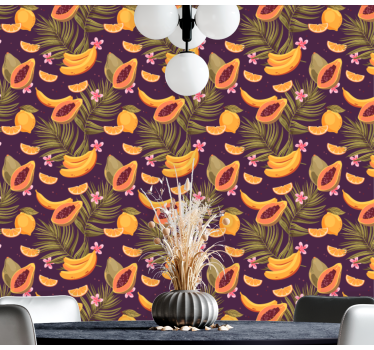 Tapete Esszimmer tropisches fruchtmotiv - TenStickers