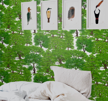 Tapete Baum realistisches waldmuster - TenStickers