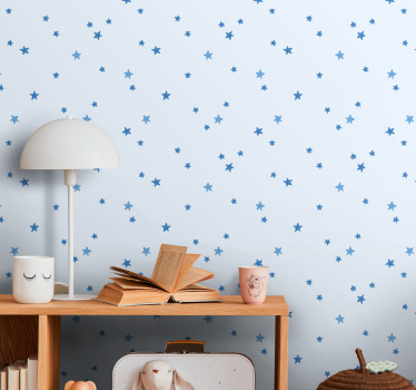Tapete Sternenhimmel blaue Sterne - TenStickers