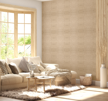 Tapete Wohnzimmer beiger Stoff Design - TenStickers